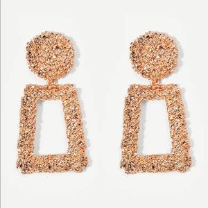 Rose Gold Textured Earrings
